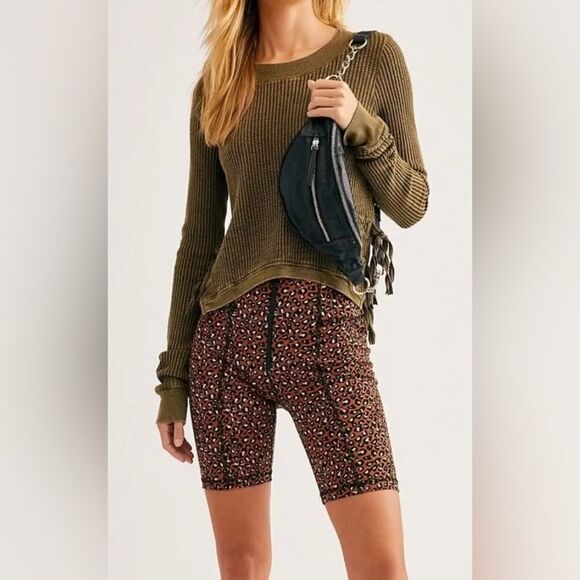 Free People One Cropped Interlaken Thermal Top - Picture 3 of 5